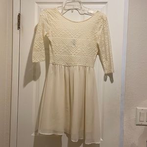 Off white dress mid arm length sleeve